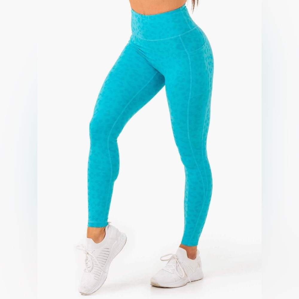 Ryderwear Blue Cheetah Print Leggings